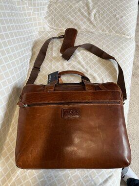 Chaps Leather Travel‎ Bag / Extra Large Briefcase Mens (NWT)